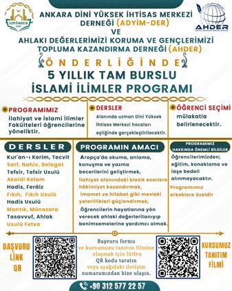 5 Yıllık Tam Burslu İslami İlimler Programı Başlıyor.